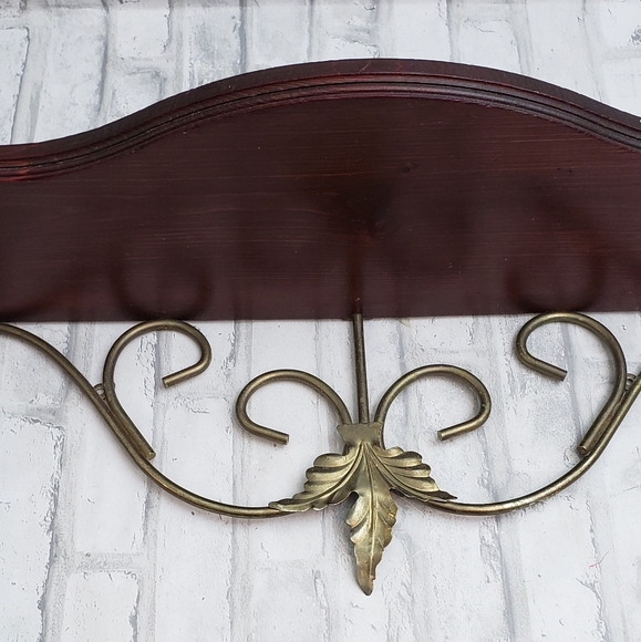 Vintage Scroll Metal and Wood Half Wall Shelf - Picture 3 of 11